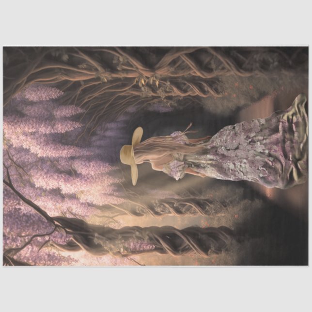 Ethereal Wisteria Archway  Portrait of Young Lady Tissue Paper (Front)