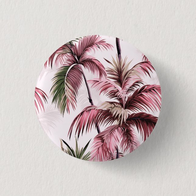 Ethereales rosé palm pattern 3 cm round badge (Front)