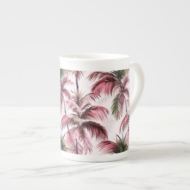 Ethereales rosé palm pattern bone china mug (Front Right)