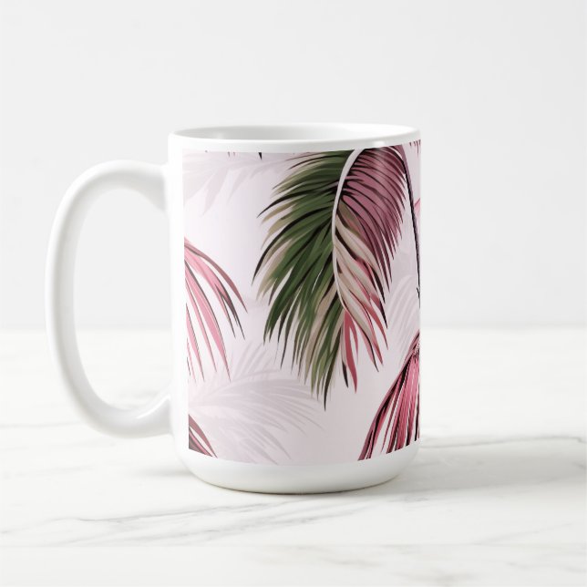 Ethereales rosé palm pattern coffee mug (Left)
