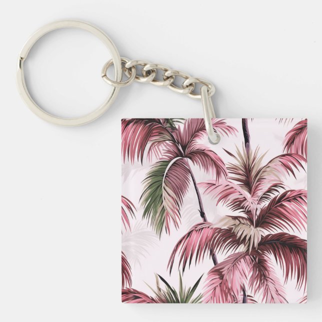 Ethereales rosé palm pattern key ring (Front)
