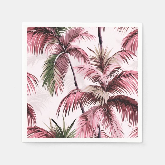 Ethereales rosé palm pattern napkin (Front)