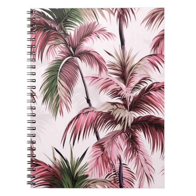 Ethereales rosé palm pattern notebook (Front)