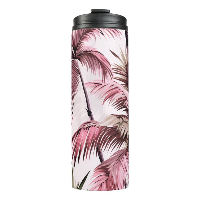 Ethereales rosé palm pattern thermal tumbler (Front)