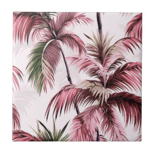 Ethereales Rosé-Palmenmuster Ceramic Tile