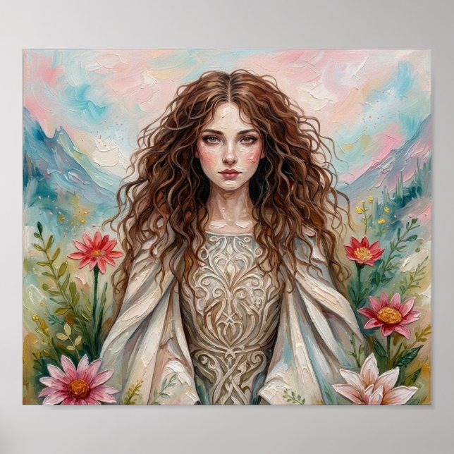 EtherealWildFlowerPortrait Poster (Front)
