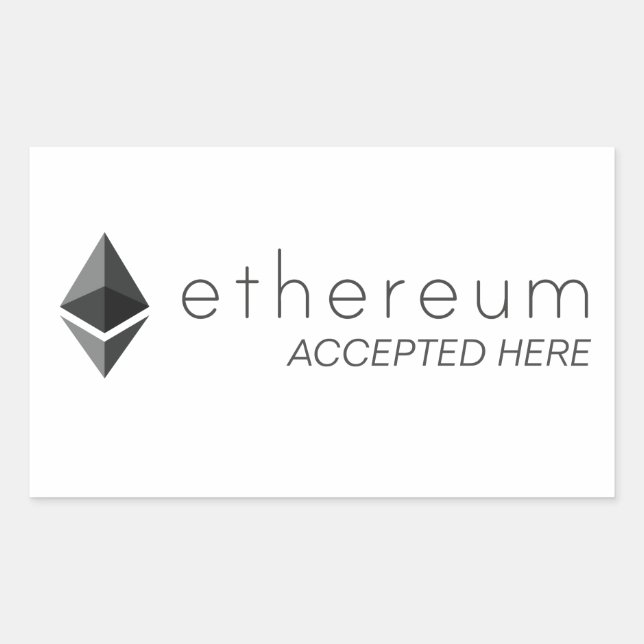 Ethereum Accepted Here Rectangle Stickers (Front)