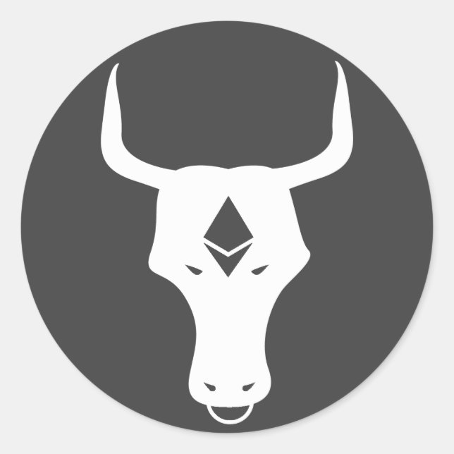 Ethereum Bull Classic Round Sticker (Front)