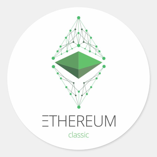 Ethereum Classic Sticker Round Light (Front)