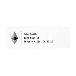 Ethereum ETH 8-Bit Logo Label Return Address Label