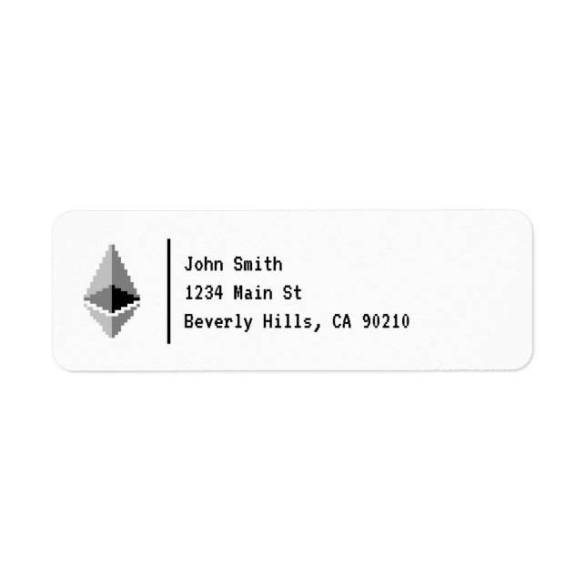 Ethereum ETH 8-Bit Logo | Label Return Address Label (Front)