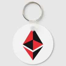 Ethereum ETH Black & Red Logo | Basic Keychain