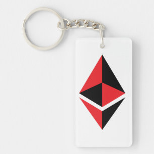 Ethereum ETH Black & Red Logo Keychain