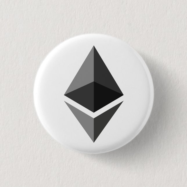 Ethereum (ETH) Cryptocurrency Blockchain 3 Cm Round Badge (Front)