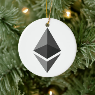 Ethereum (ETH) Cryptocurrency Blockchain Logo Ceramic Ornament