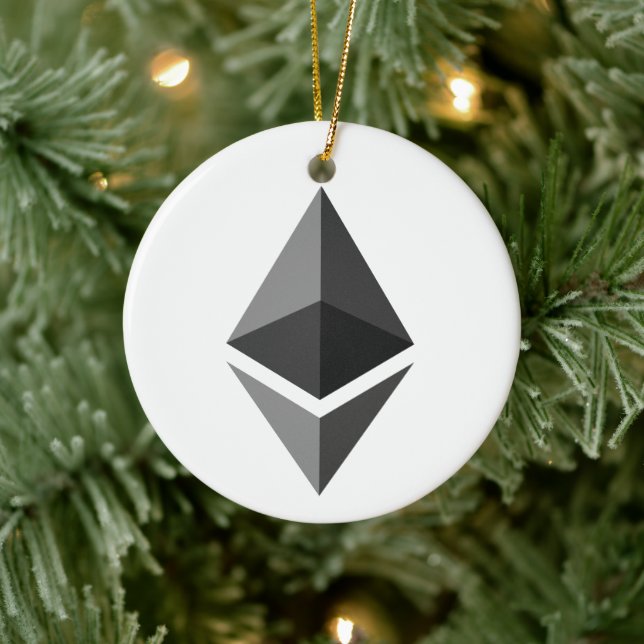 Ethereum (ETH) Cryptocurrency Blockchain Logo Ceramic Ornament (Tree)