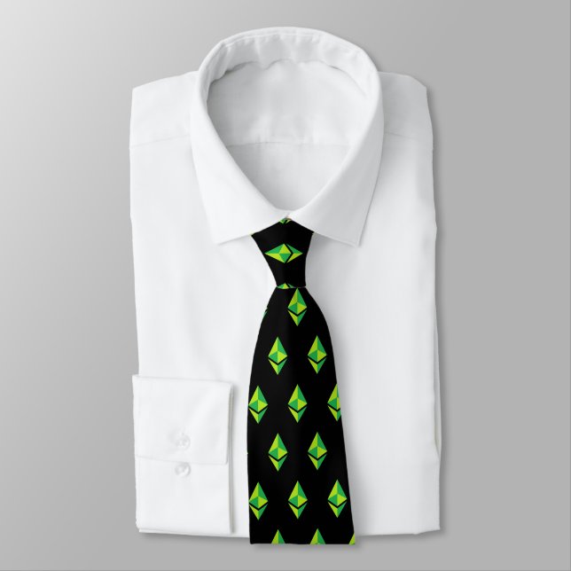 Ethereum ETH Green Logo | Necktie (Tied)