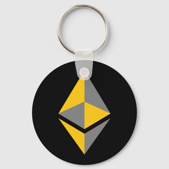Ethereum ETH Grey & Gold Logo | Basic Keychain (Front)