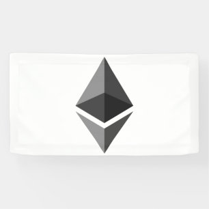 Ethereum Grey Icon 1.6x3 Vinyl Banner