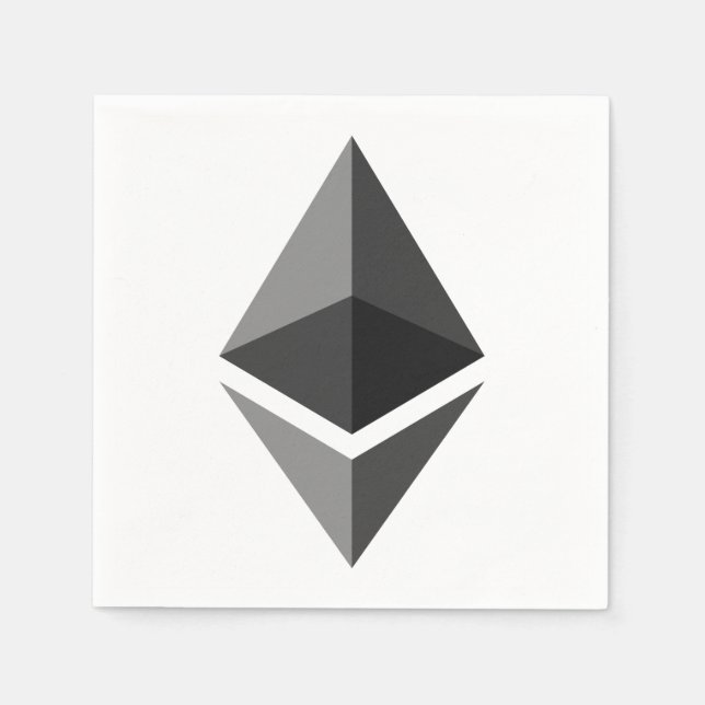 Ethereum Grey Icon 3 Ply Napkins (Front)