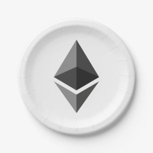 Ethereum Grey Icon Paper Plates