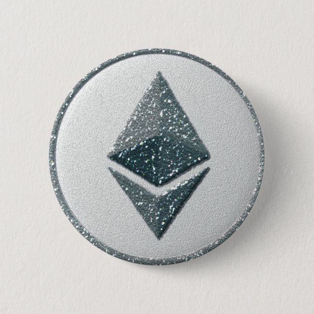 Ethereum logo 6 cm round badge (Front)