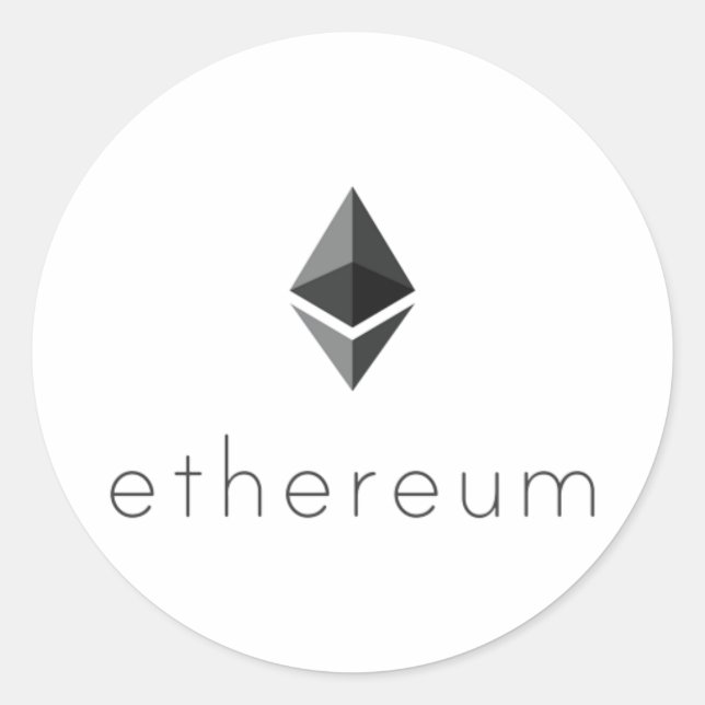 Ethereum Round Text Sticker (Front)