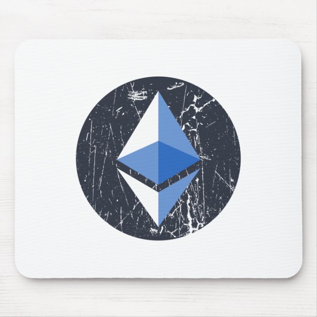 ethereum symbol grunge crypto cryptocurrency money mouse pad (Front)