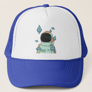 Ethereum To The Moon ETH Space Man Merch  Trucker Hat