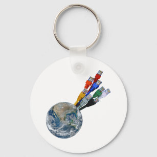 Ethernet Network Connected Earth Key Ring