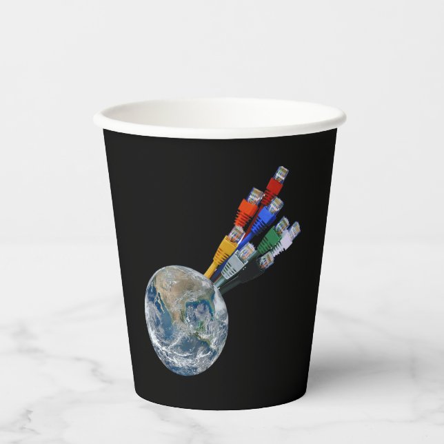 Ethernet Network Connected Earth Paper Cups (Front)