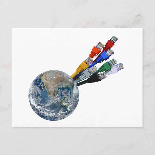 Ethernet Network Connected Earth Postcard (Front)