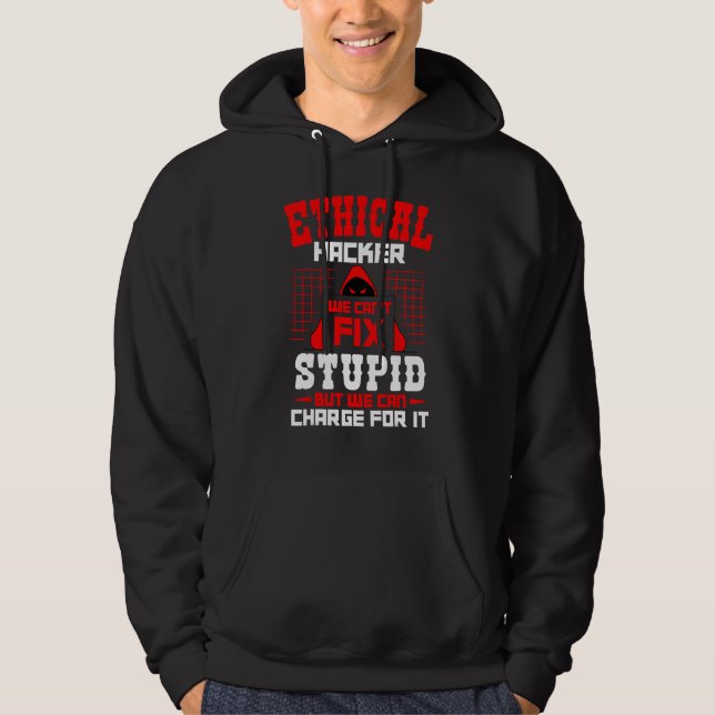 Ethical Hacker Cyber Apparel Ethical Hacking  Blac Hoodie (Front)