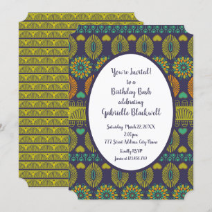 Ethinc African Bohemian Birthday Invitation