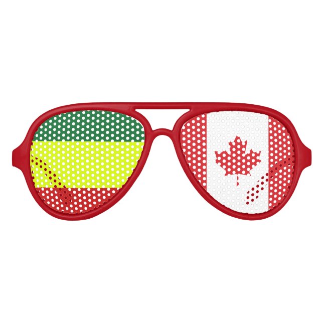 Ethiopia and Canada Flags Side by Side Aviator Sunglasses (Front)