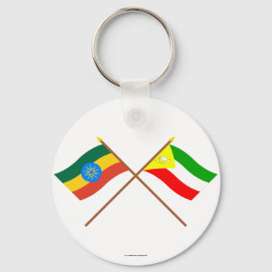 Ethiopia and Somali Crossed Flags Key Ring