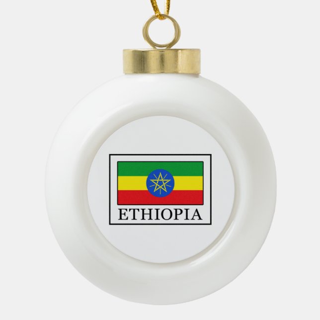 Ethiopia Ceramic Ball Christmas Ornament (Front)