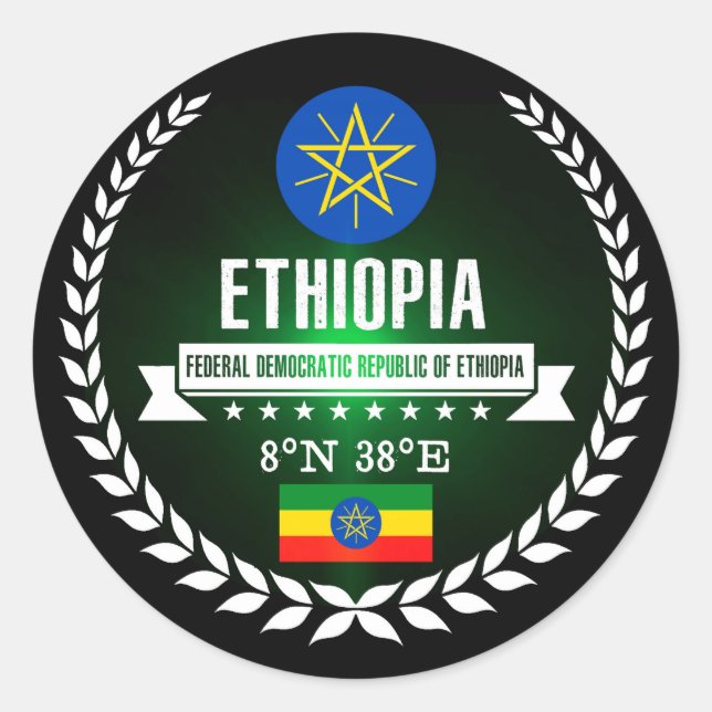 Ethiopia Classic Round Sticker (Front)