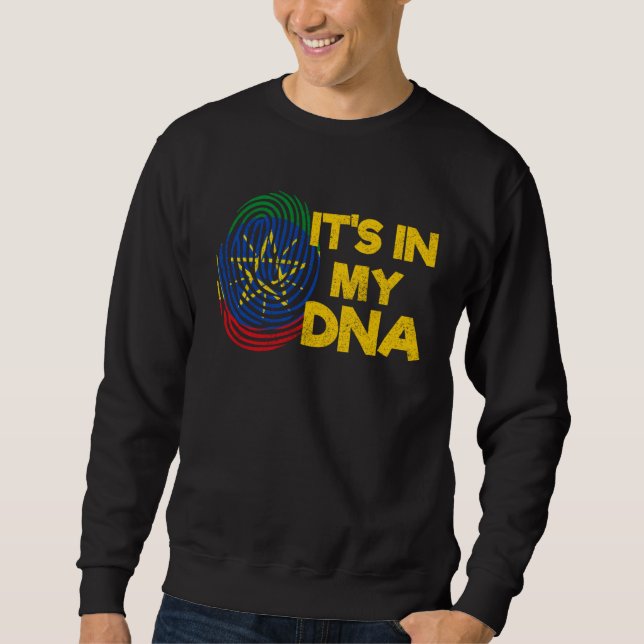 Ethiopia Ethiopian DNA Africa Flag Proud Love Mela Sweatshirt (Front)