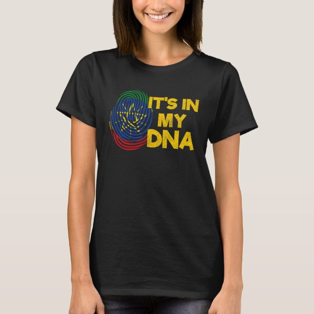 Ethiopia Ethiopian DNA Africa Flag Proud Love Mela T-Shirt (Front)