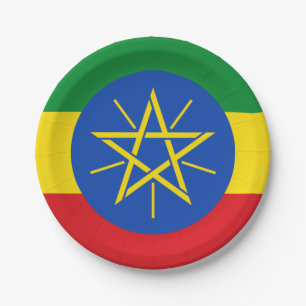 Ethiopia (Ethiopian) Flag Paper Plate