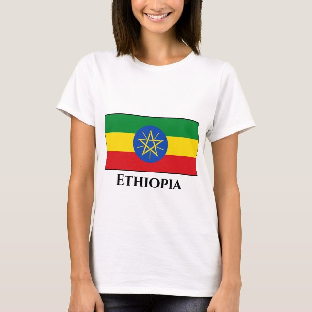 Ethiopia (Ethiopian) Flag T-Shirt (Front)