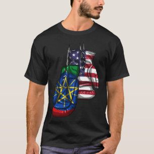 Ethiopia Ethiopians Africa Flag Proud DNA American T-Shirt