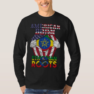 Ethiopia Ethiopians Africa Flag Proud DNA American T-Shirt