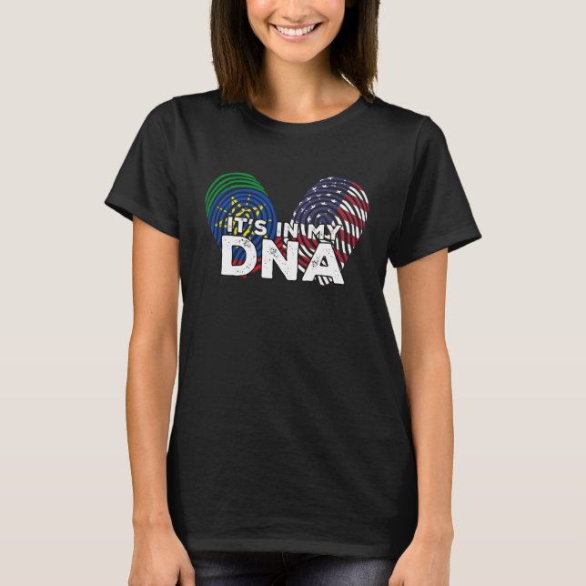 Ethiopia Ethiopians Africa Flag Proud DNA American T-Shirt (Front)
