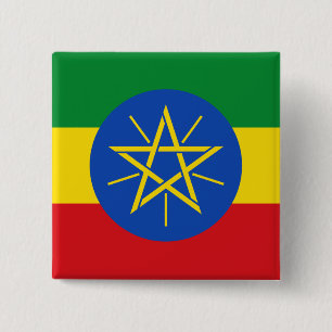 Ethiopia Flag 15 Cm Square Badge