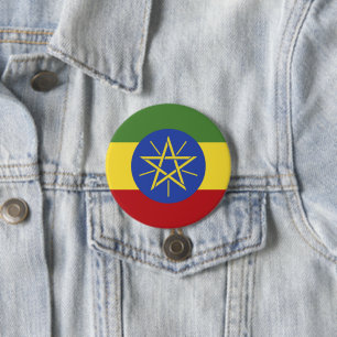 Ethiopia flag 7.5 cm round badge
