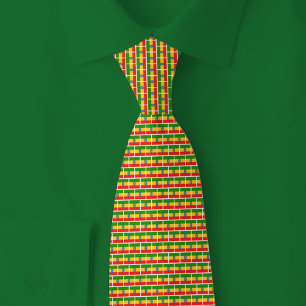 Ethiopia Flag Brick Pattern Tie