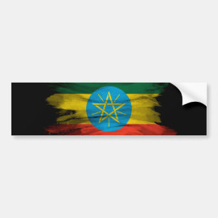 Ethiopia flag brush stroke, national flag bumper sticker