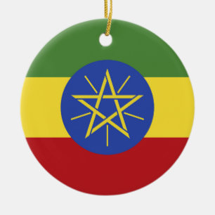 Ethiopia flag ceramic ornament